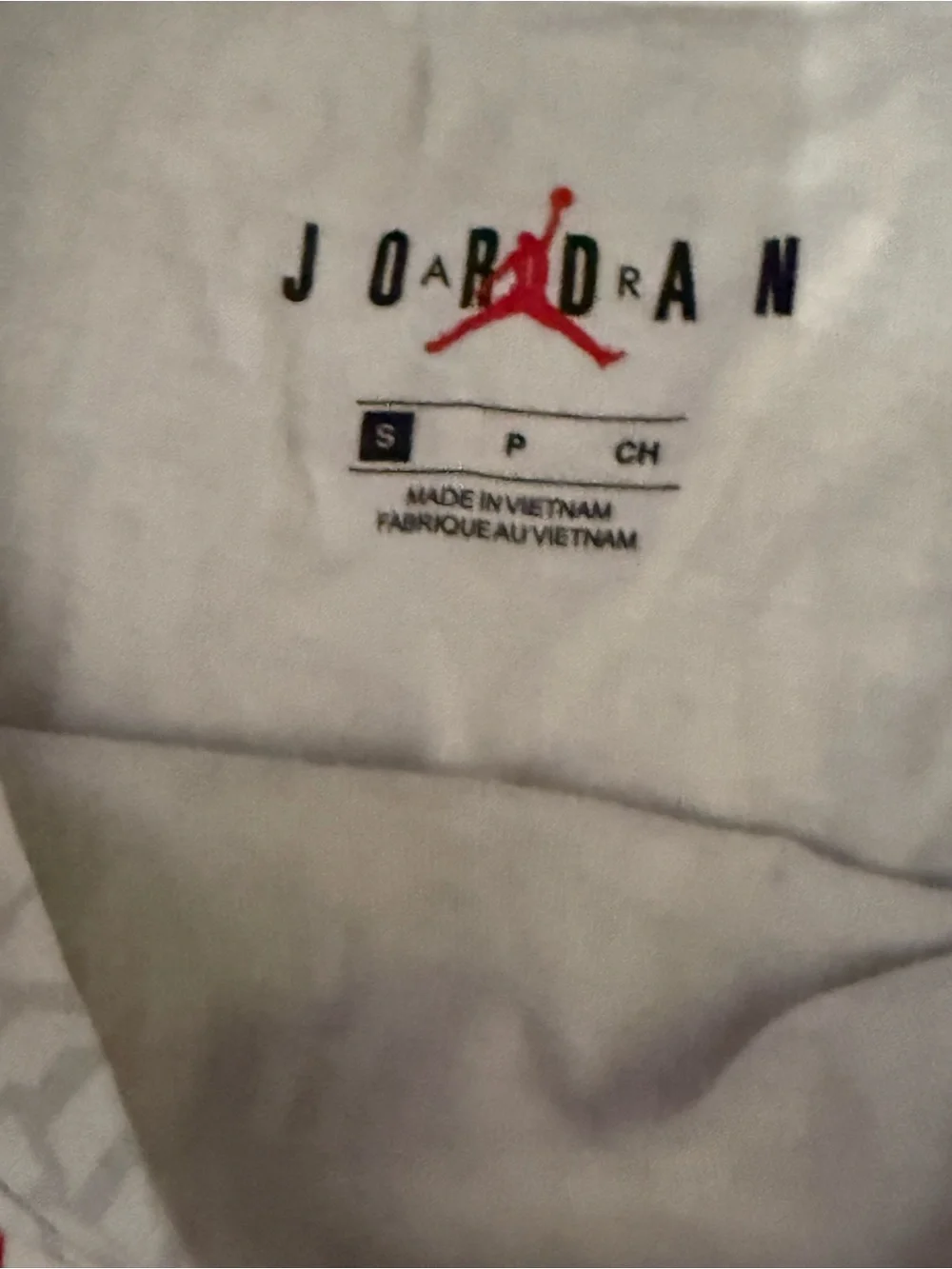 Jordan White Tee with Red Logo Graphic
